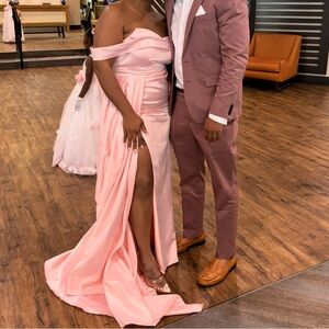 JJs House Pink Off-Shoulder Maxi Dress